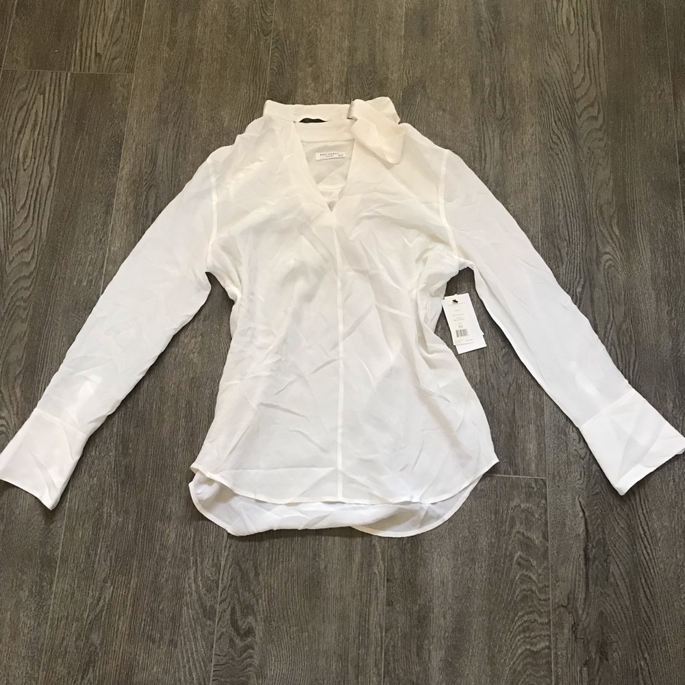 NWOT Equipment Femme Janelle top in bright white - Picture 5 of 7